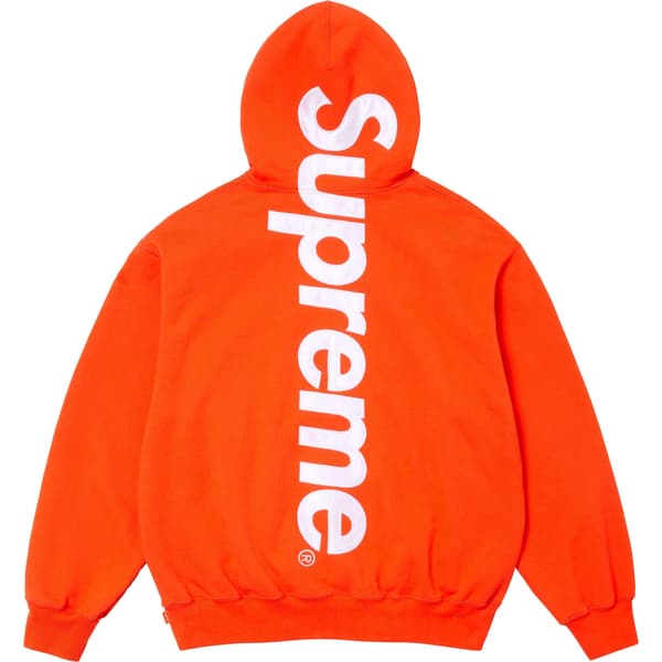 Supreme Satin Appliqué Hooded Sweatshirt - Bright Orange (front)