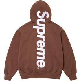 Supreme Satin Appliqué Hooded Sweatshirt Brown
