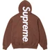 Supreme Satin Appliqué Hooded Sweatshirt - Brown (front)