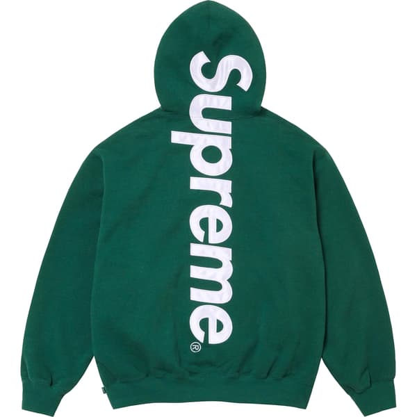 Supreme Satin Appliqué Hooded Sweatshirt - Dark Green (front)