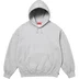 Supreme Satin Appliqué Hooded Sweatshirt - Heather Grey (front)