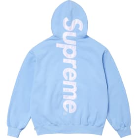 Supreme Satin Appliqué Hooded Sweatshirt Light Blue