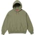 Supreme Satin Appliqué Hooded Sweatshirt - Light Olive (front)