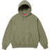 Supreme Satin Appliqué Hooded Sweatshirt - Light Olive (front)