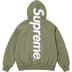 Supreme Satin Appliqué Hooded Sweatshirt - Light Olive (front)