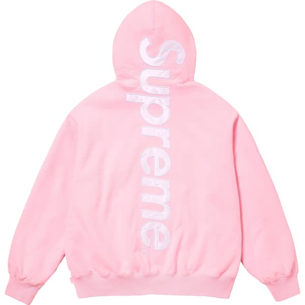 Supreme Satin Appliqué Hooded Sweatshirt - Light Pink (front)