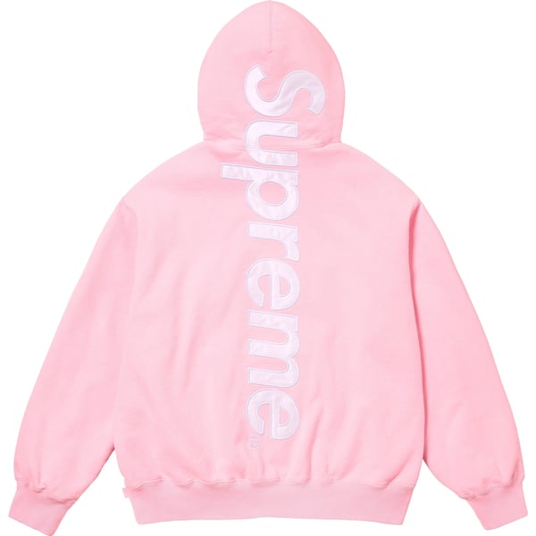 Supreme Satin Appliqué Hooded Sweatshirt - Light Pink (front)