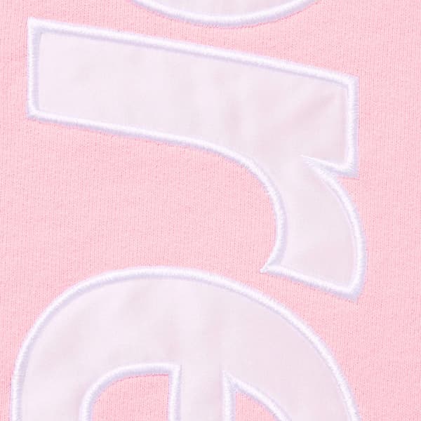 Supreme Satin Appliqué Hooded Sweatshirt - Light Pink (front)