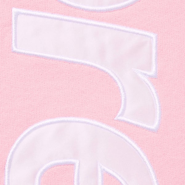 Supreme Satin Appliqué Hooded Sweatshirt - Light Pink (front)