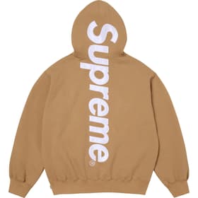 Supreme Satin Appliqué Hooded Sweatshirt Light Tan