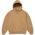 Supreme Satin Appliqué Hooded Sweatshirt - Light Tan (front)