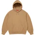 Supreme Satin Appliqué Hooded Sweatshirt - Light Tan (front)