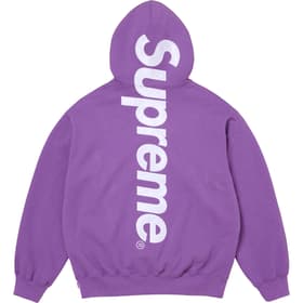 Supreme Satin Appliqué Hooded Sweatshirt Violet