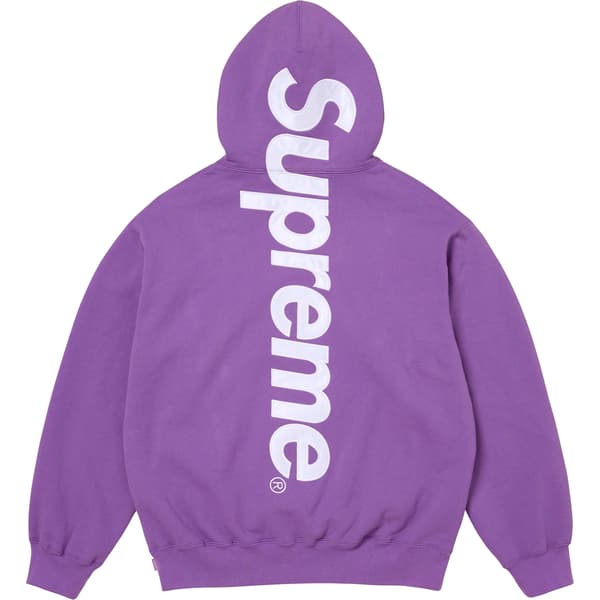 Supreme Satin Appliqué Hooded Sweatshirt - Violet (front)
