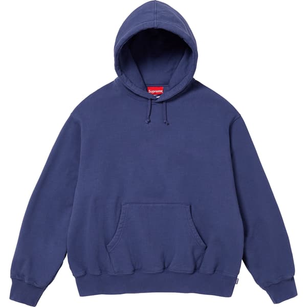 Supreme Satin Appliqué Hooded Sweatshirt - Washed Navy (front)