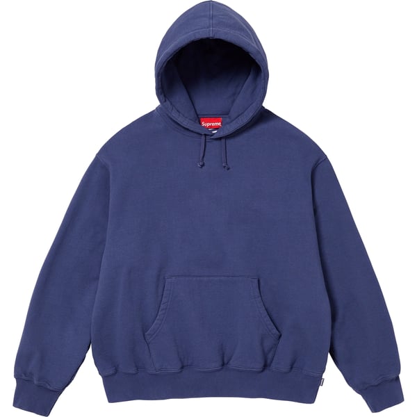 Supreme Satin Appliqué Hooded Sweatshirt - Washed Navy (front)