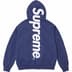 Supreme Satin Appliqué Hooded Sweatshirt - Washed Navy (front)