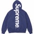 Supreme Satin Appliqué Hooded Sweatshirt - Washed Navy (front)