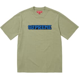 Supreme Satin Appliqué S/S Top Light Olive