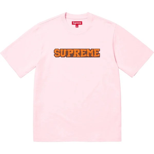 Supreme Satin Appliqué S/S Top - Light Pink (front)