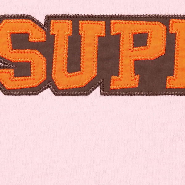 Supreme Satin Appliqué S/S Top - Light Pink (front)