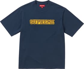Supreme Satin Appliqué S/S Top Navy