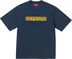 Supreme Satin Appliqué S/S Top - Navy (front)