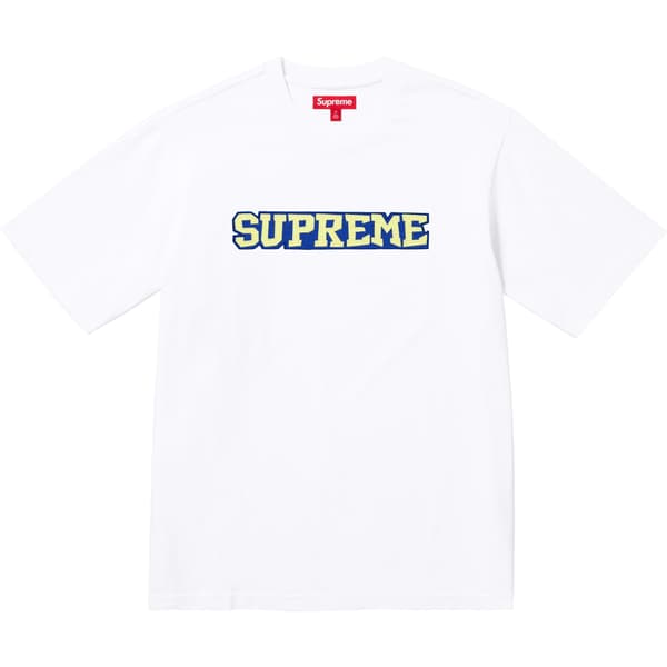 Supreme Satin Appliqué S/S Top - White (front)