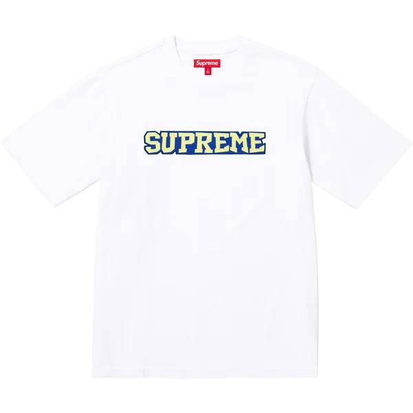 Supreme Satin Appliqué S/S Top - White (front)