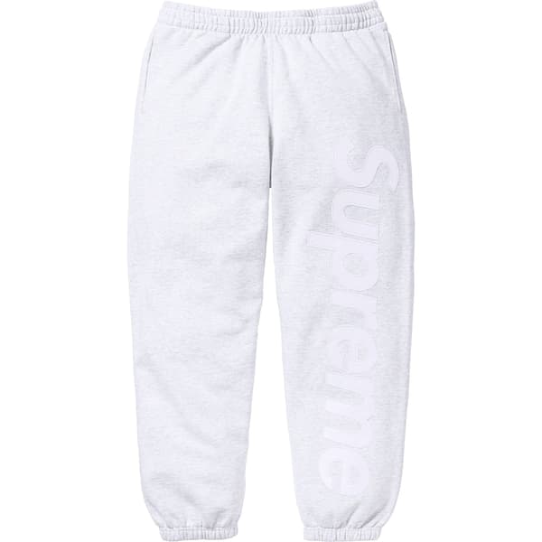 Supreme Satin Appliqué Sweatpant - Ash Grey (front)
