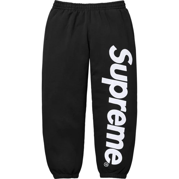 Supreme Satin Appliqué Sweatpant - Black (front)