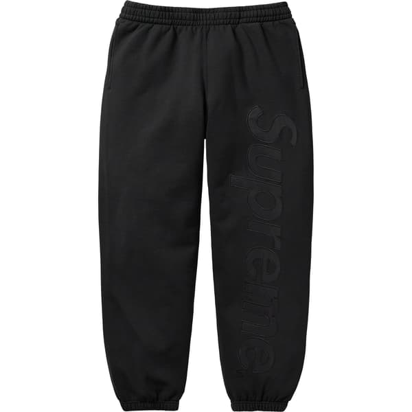 Supreme Satin Appliqué Sweatpant - Black (front)