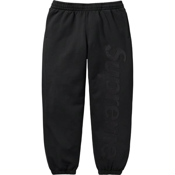 Supreme Satin Appliqué Sweatpant - Black (front)