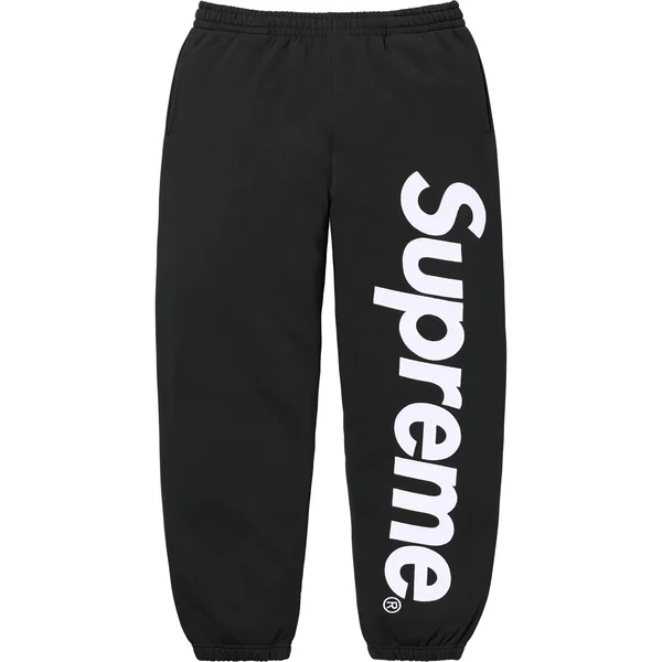 Supreme Satin Appliqué Sweatpant - Black (front)