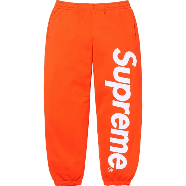 Supreme Satin Appliqué Sweatpant - Bright Orange (front)