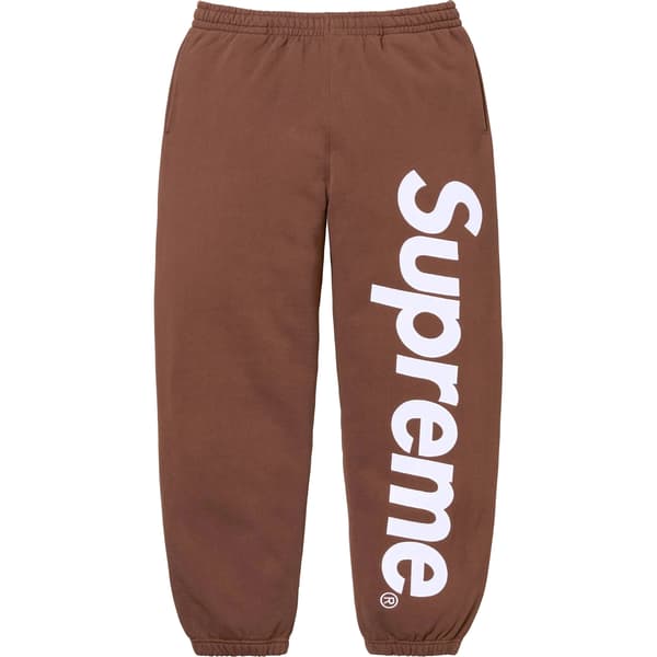 Supreme Satin Appliqué Sweatpant - Brown (front)