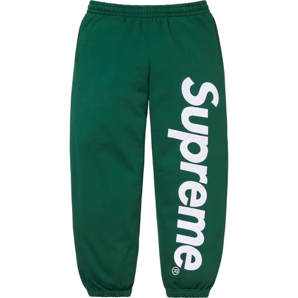 Supreme Satin Appliqué Sweatpant - Dark Green (front)