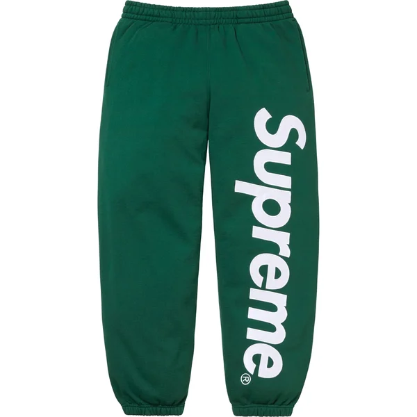 Supreme Satin Appliqué Sweatpant - Dark Green (front)