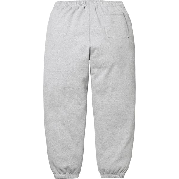 Supreme Satin Appliqué Sweatpant - Heather Grey (front)