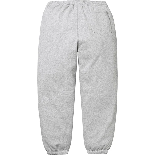 Supreme Satin Appliqué Sweatpant - Heather Grey (front)