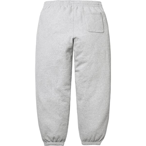 Supreme Satin Appliqué Sweatpant - Heather Grey (front)