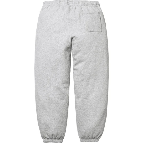 Supreme Satin Appliqué Sweatpant - Heather Grey (front)