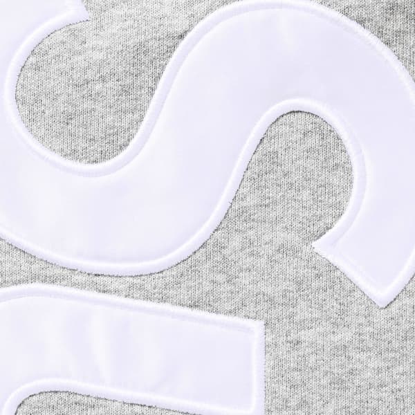 Supreme Satin Appliqué Sweatpant - Heather Grey (front)