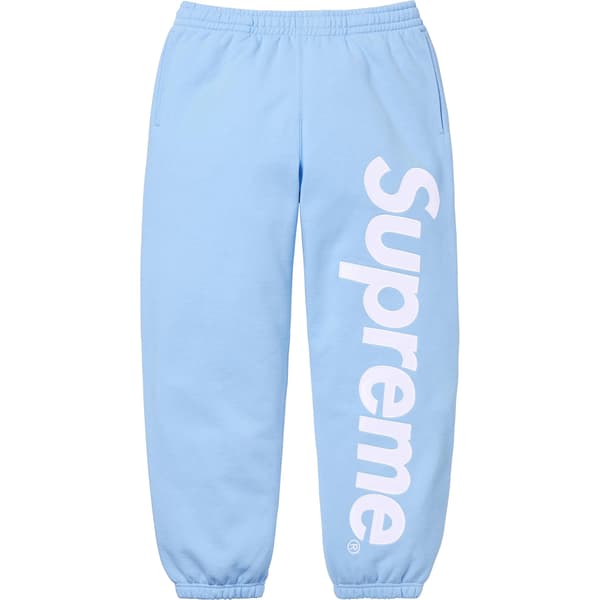 Supreme Satin Appliqué Sweatpant - Light Blue (front)