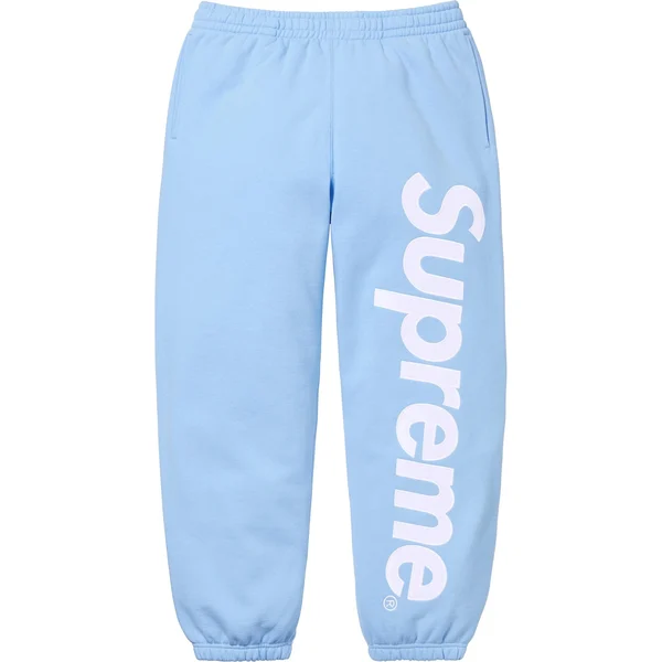 Supreme Satin Appliqué Sweatpant - Light Blue (front)
