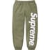 Supreme Satin Appliqué Sweatpant - Light Olive (front)