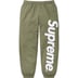 Supreme Satin Appliqué Sweatpant - Light Olive (front)