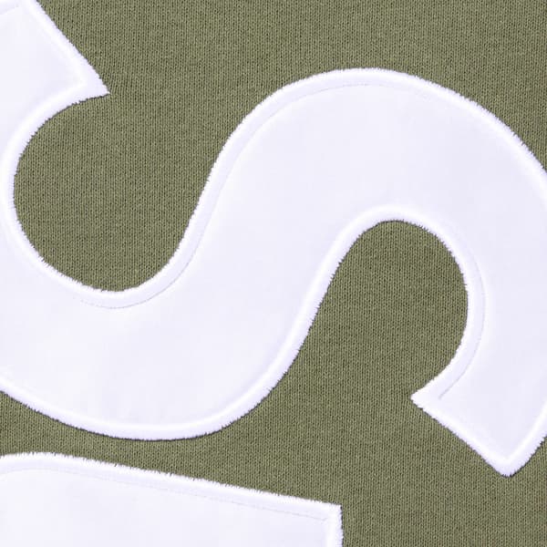 Supreme Satin Appliqué Sweatpant - Light Olive (front)