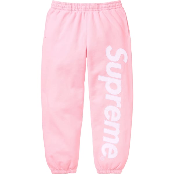 Supreme Satin Appliqué Sweatpant - Light Pink (front)