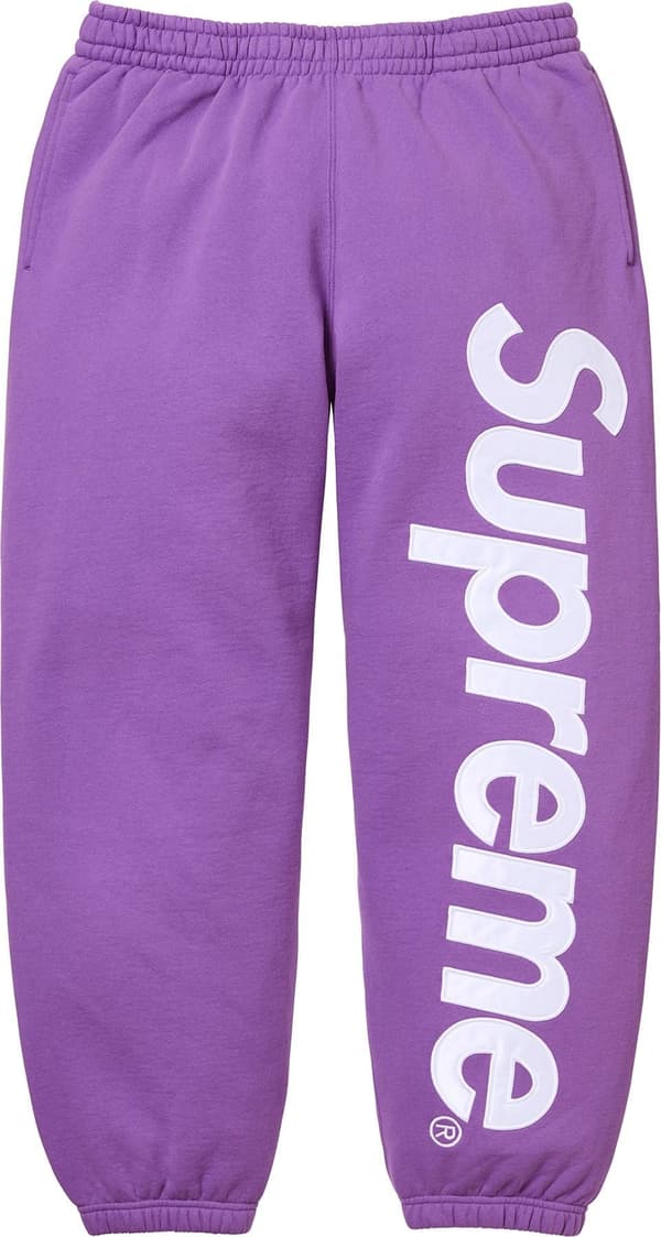 Supreme Satin Appliqué Sweatpant - Violet (front)
